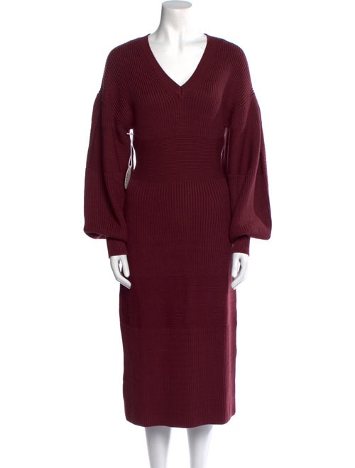 Staud V-Neck Midi Length Dress