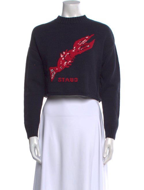 Staud Graphic Print Mock Neck Sweater