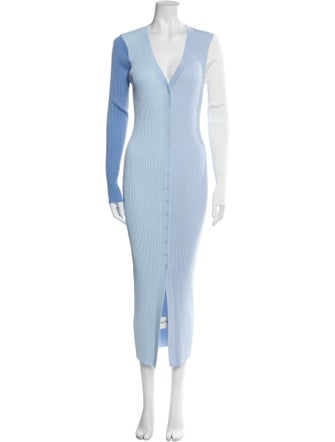 Staud V-Neck Long Dress