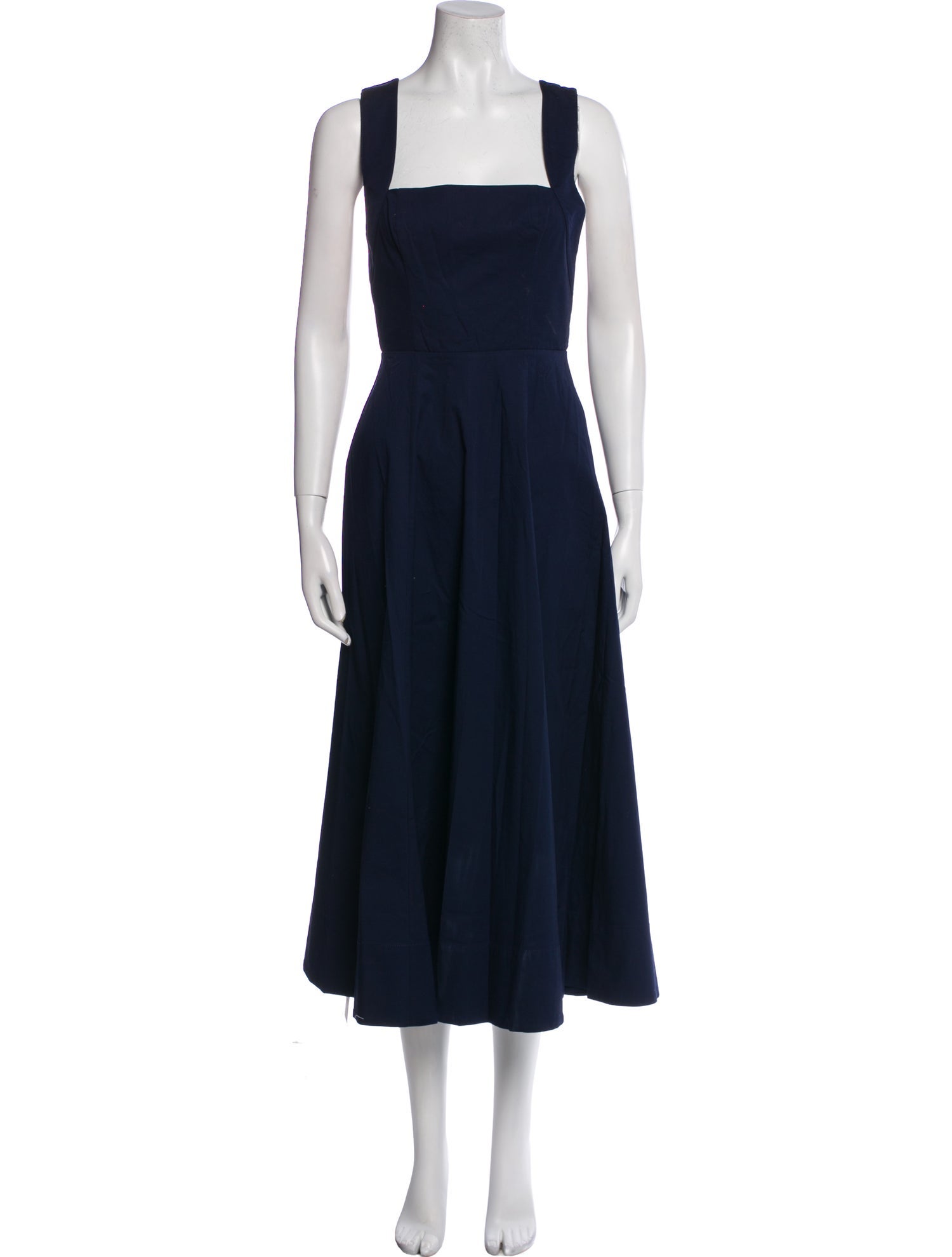 Staud Square Neckline Midi Length Dress