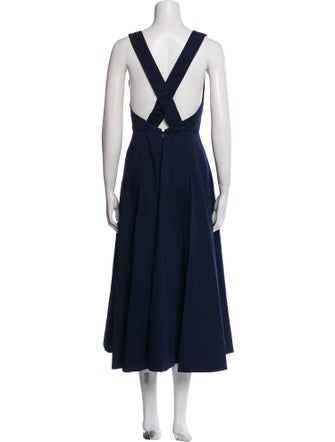 Staud Square Neckline Midi Length Dress