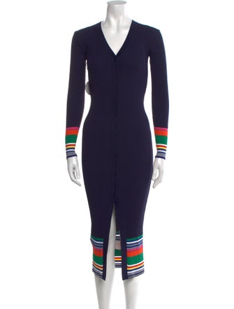 Staud Striped Midi Length Dress