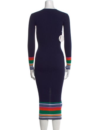 Staud Striped Midi Length Dress