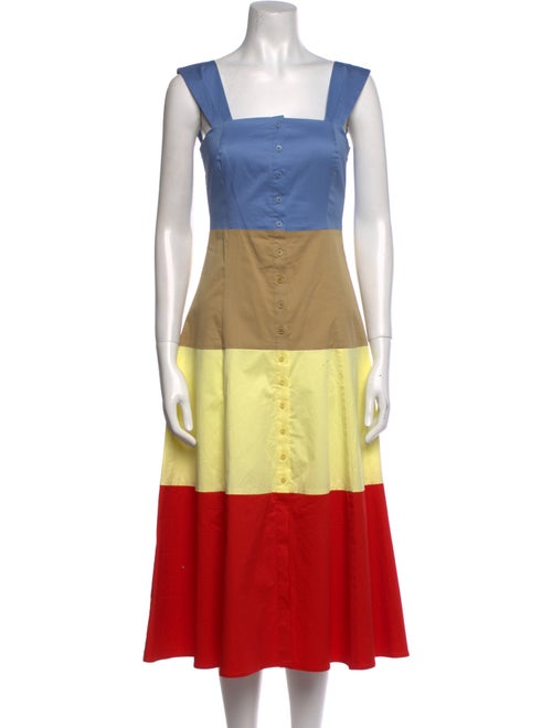 Staud Colorblock Pattern Long Dress