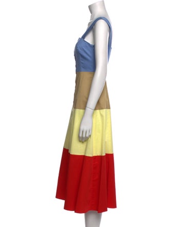 Staud Colorblock Pattern Long Dress