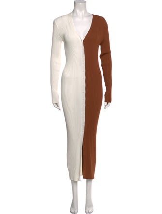 Staud Colorblock Pattern Long Dress
