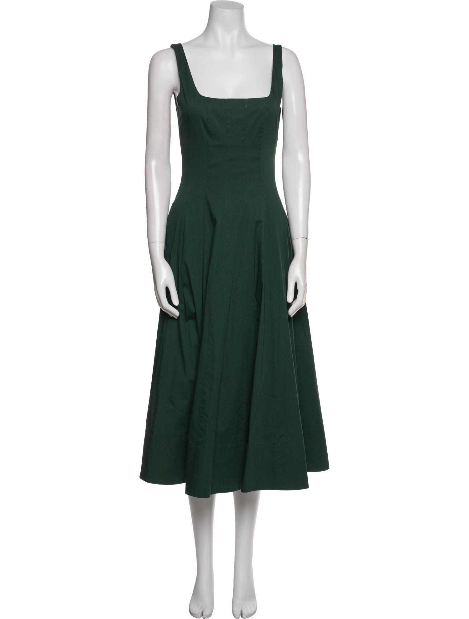 Staud Square Neckline Midi Length Dress
