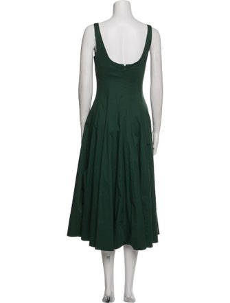 Staud Square Neckline Midi Length Dress
