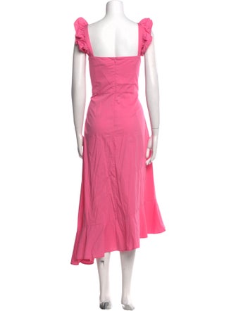 Staud Square Neckline Midi Length Dress