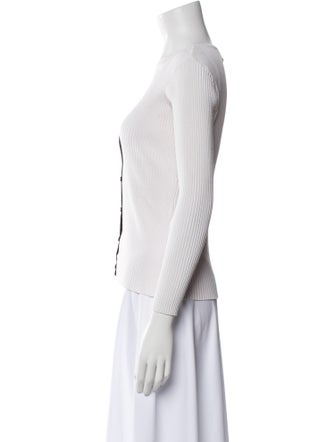 Staud Colorblock Pattern V-Neck Sweater