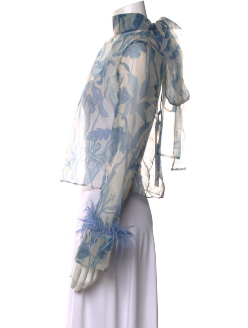 Staud Printed Mock Neck Blouse