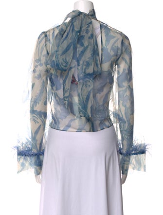 Staud Printed Mock Neck Blouse