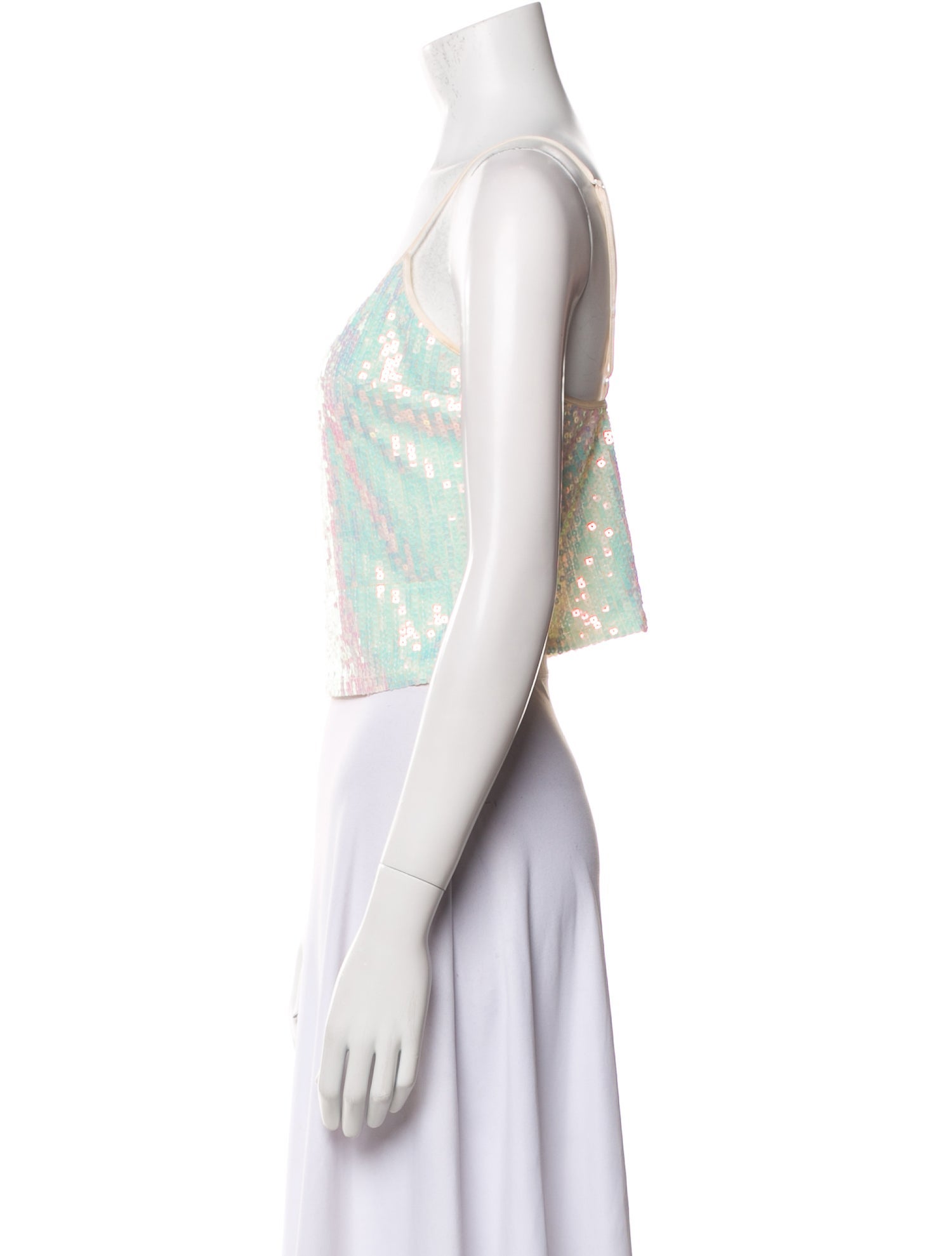 Staud Floral Print Scoop Neck Crop Top