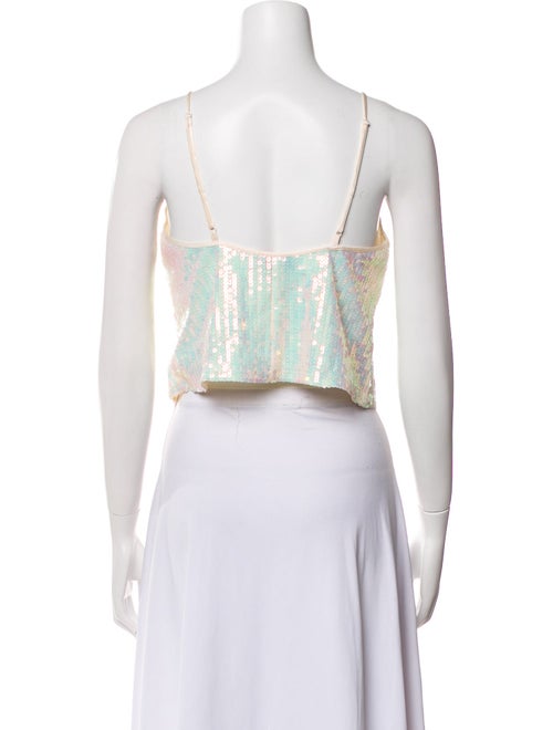 Staud Floral Print Scoop Neck Crop Top