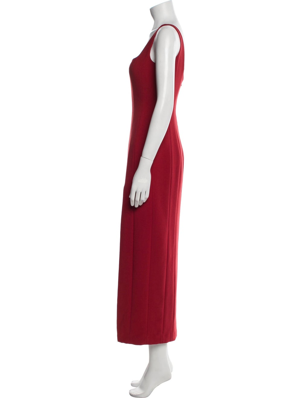 Staud Evening Gown Red Sleeveless with Square Nec… - image 2