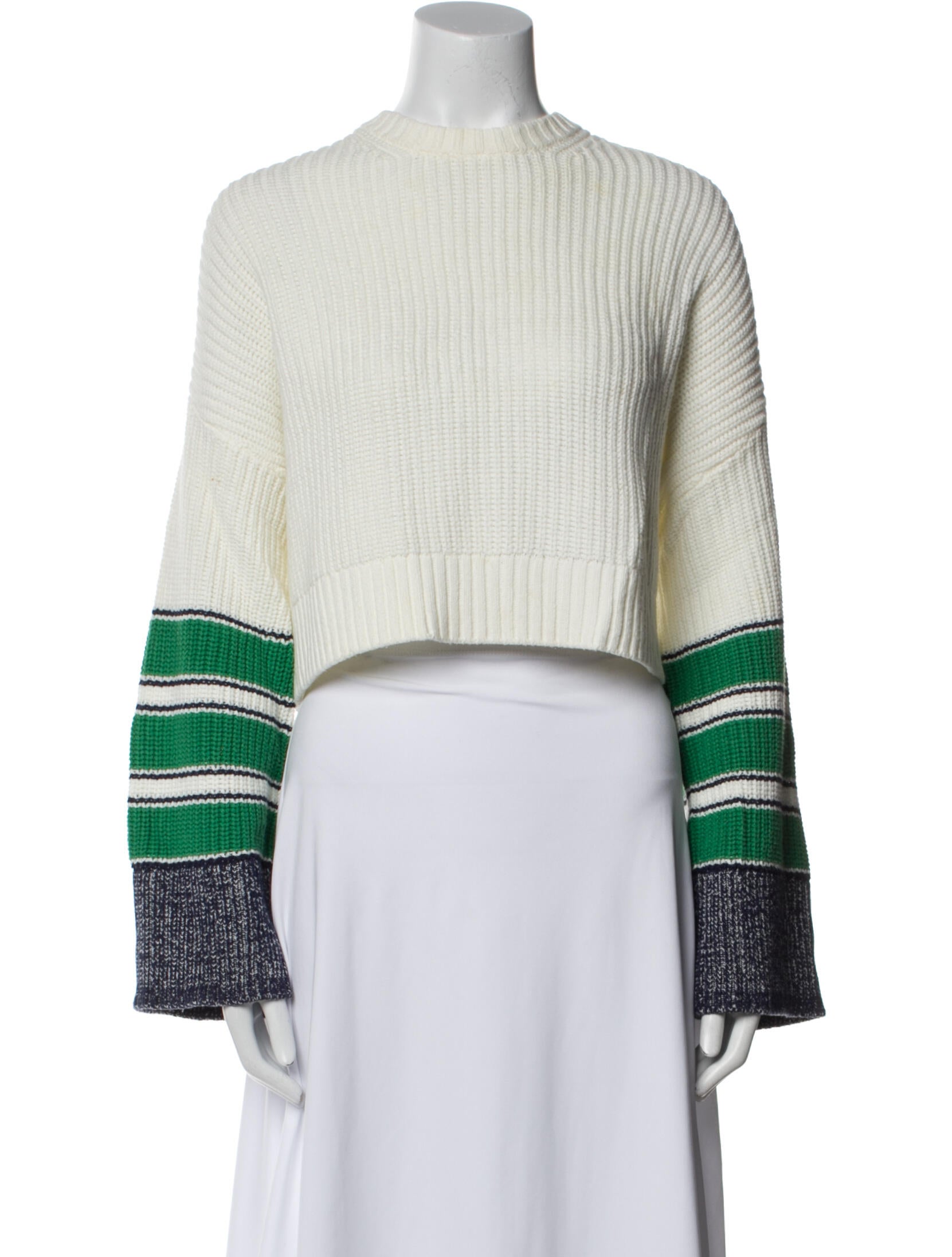 Staud Striped Mock Neck Sweater