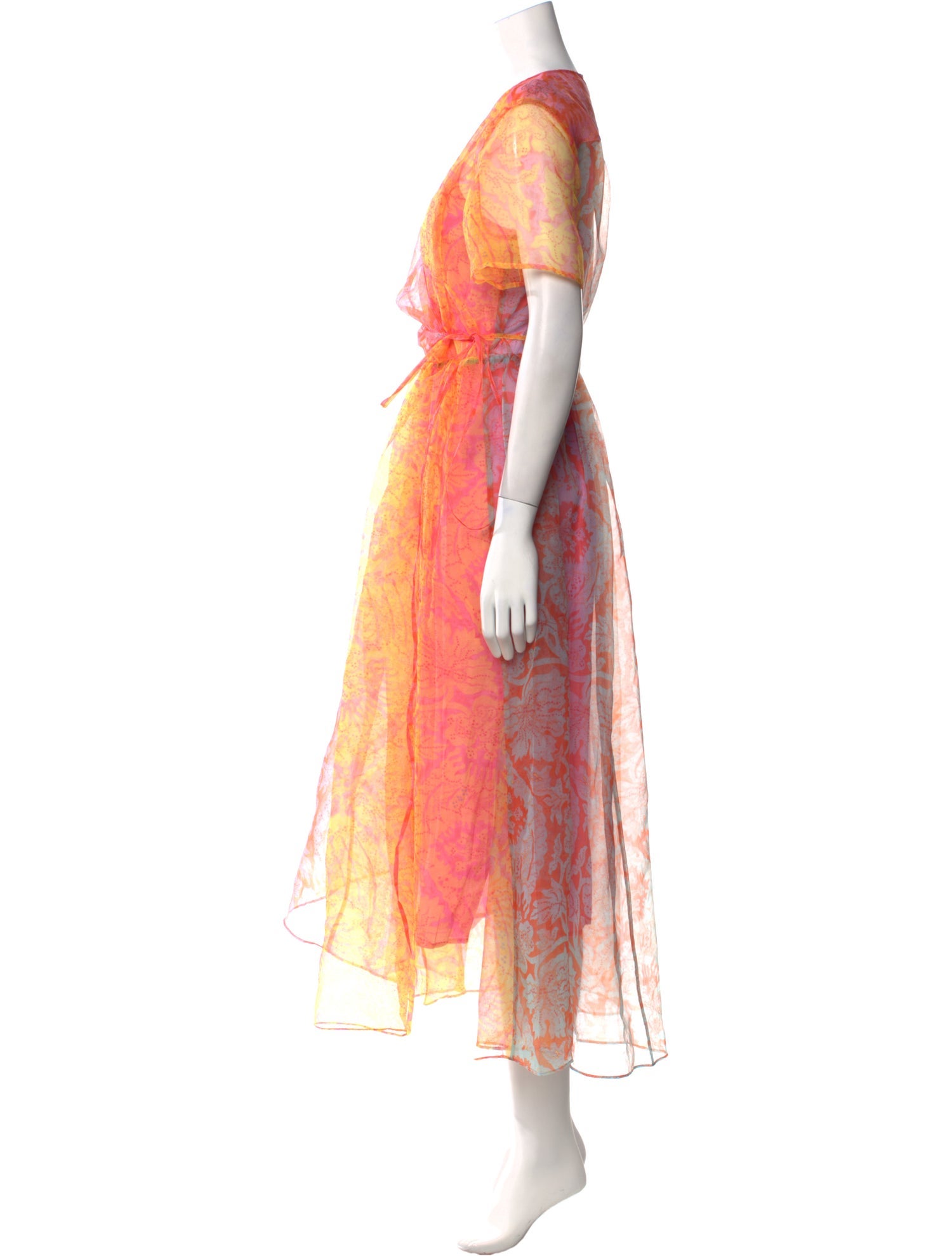 Staud Floral Print Midi Length Dress