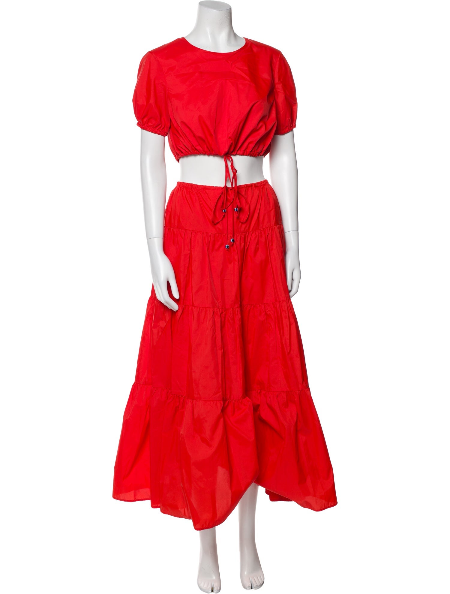 Staud Nylon Pleated Accents Skirt Set