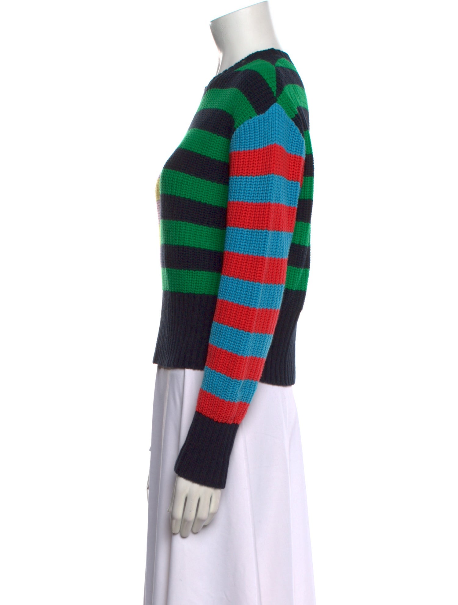 Staud Striped Crew Neck Sweater