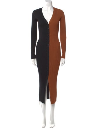 Staud Colorblock Pattern Long Dress