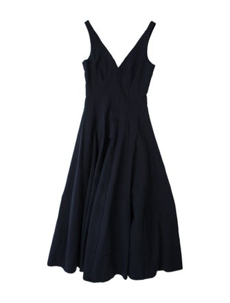 Staud V-Neck Midi Length Dress