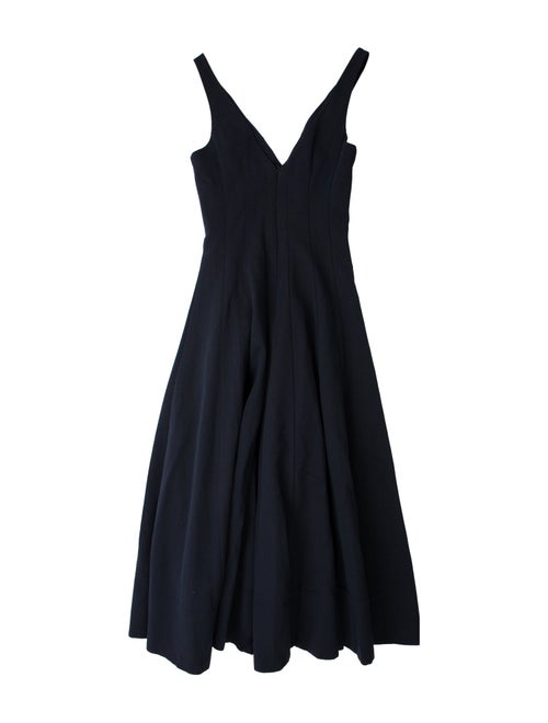 Staud V-Neck Midi Length Dress