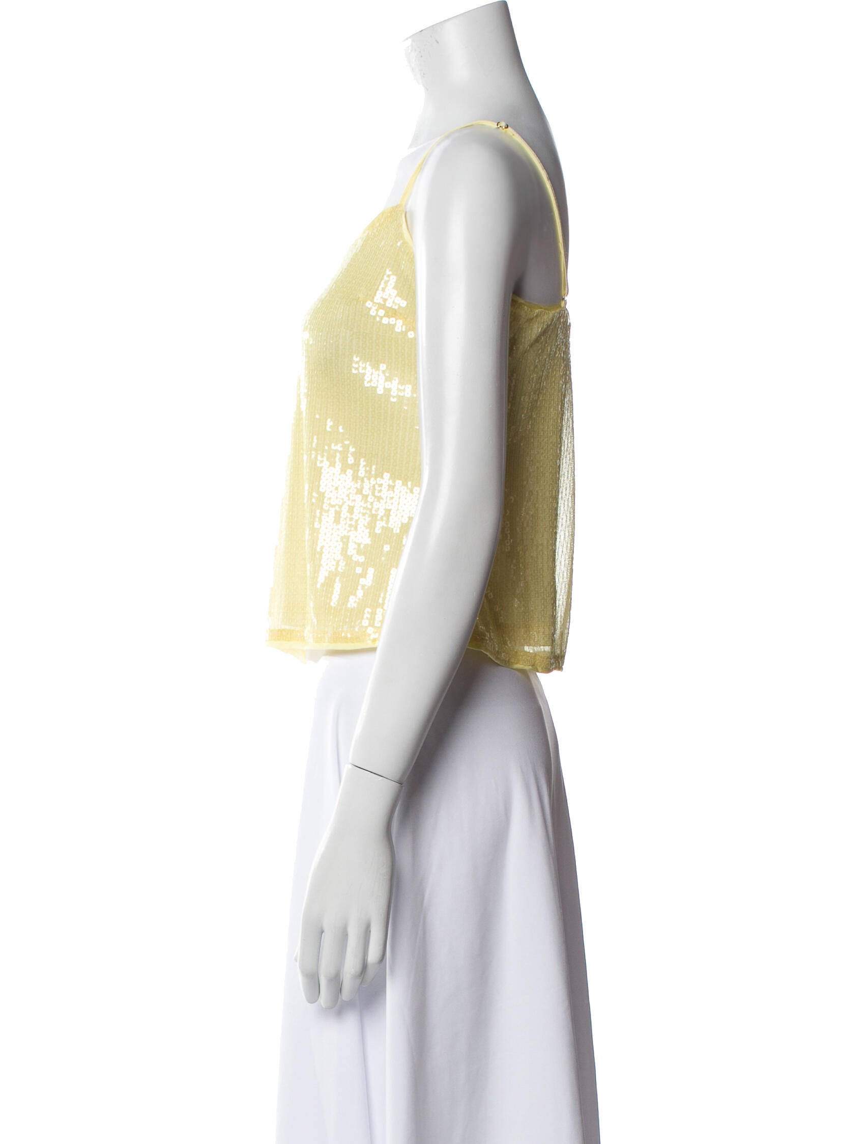 Staud Square Neckline Sleeveless Crop Top