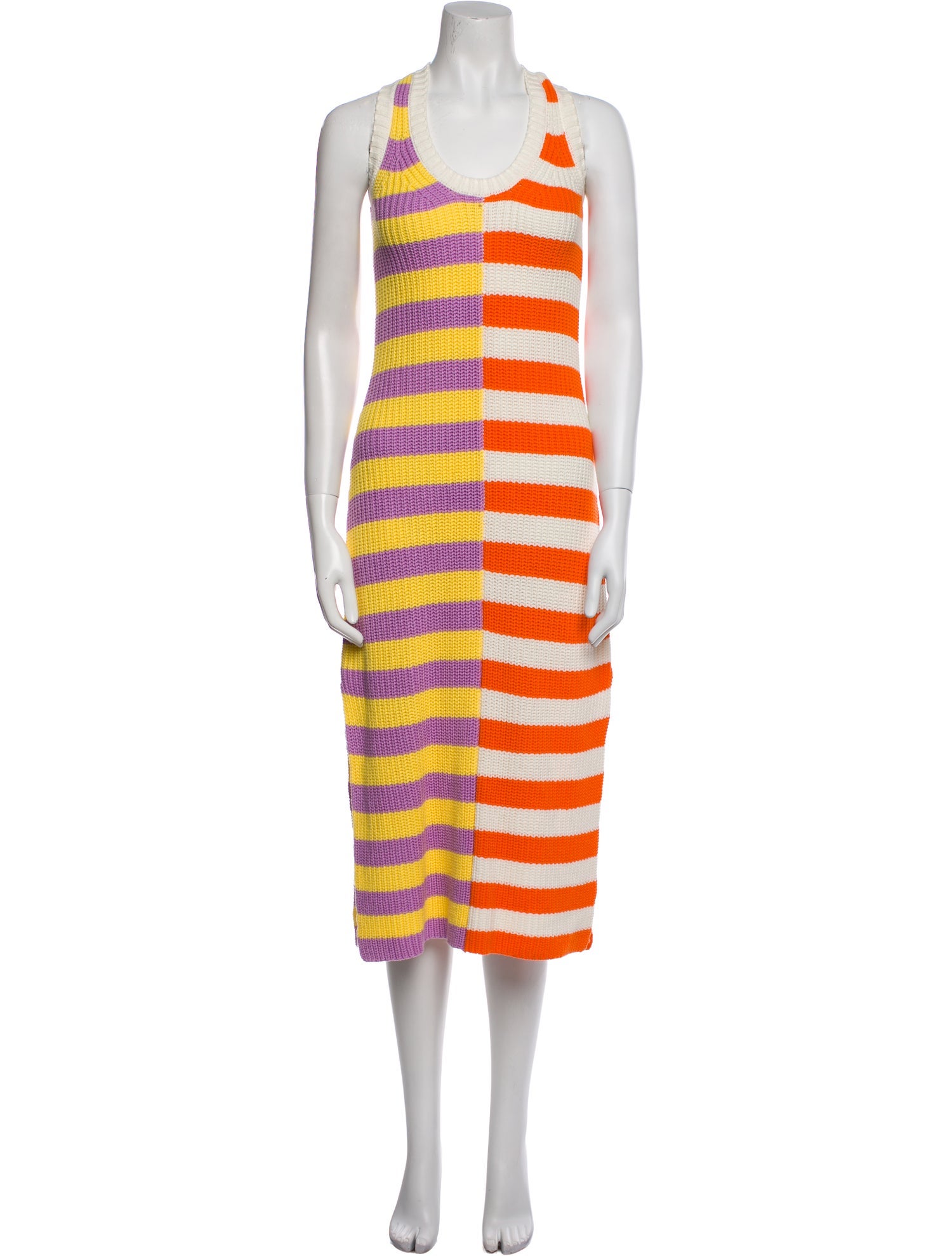 Staud Striped Midi Length Dress