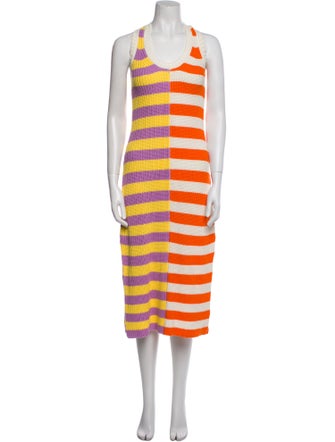 Staud Striped Midi Length Dress