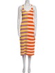 Staud Striped Midi Length Dress
