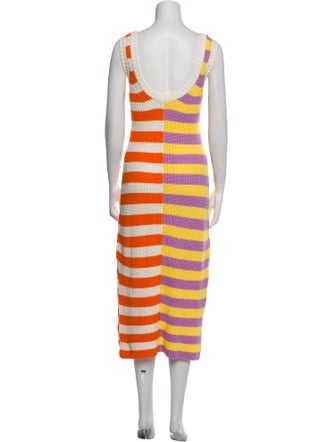Staud Striped Midi Length Dress