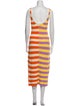Staud Striped Midi Length Dress