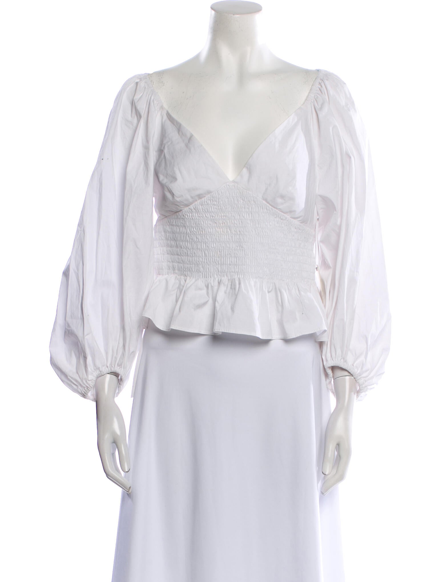 Staud V-Neck Three-Quarter Sleeve Crop Top w/ Tags