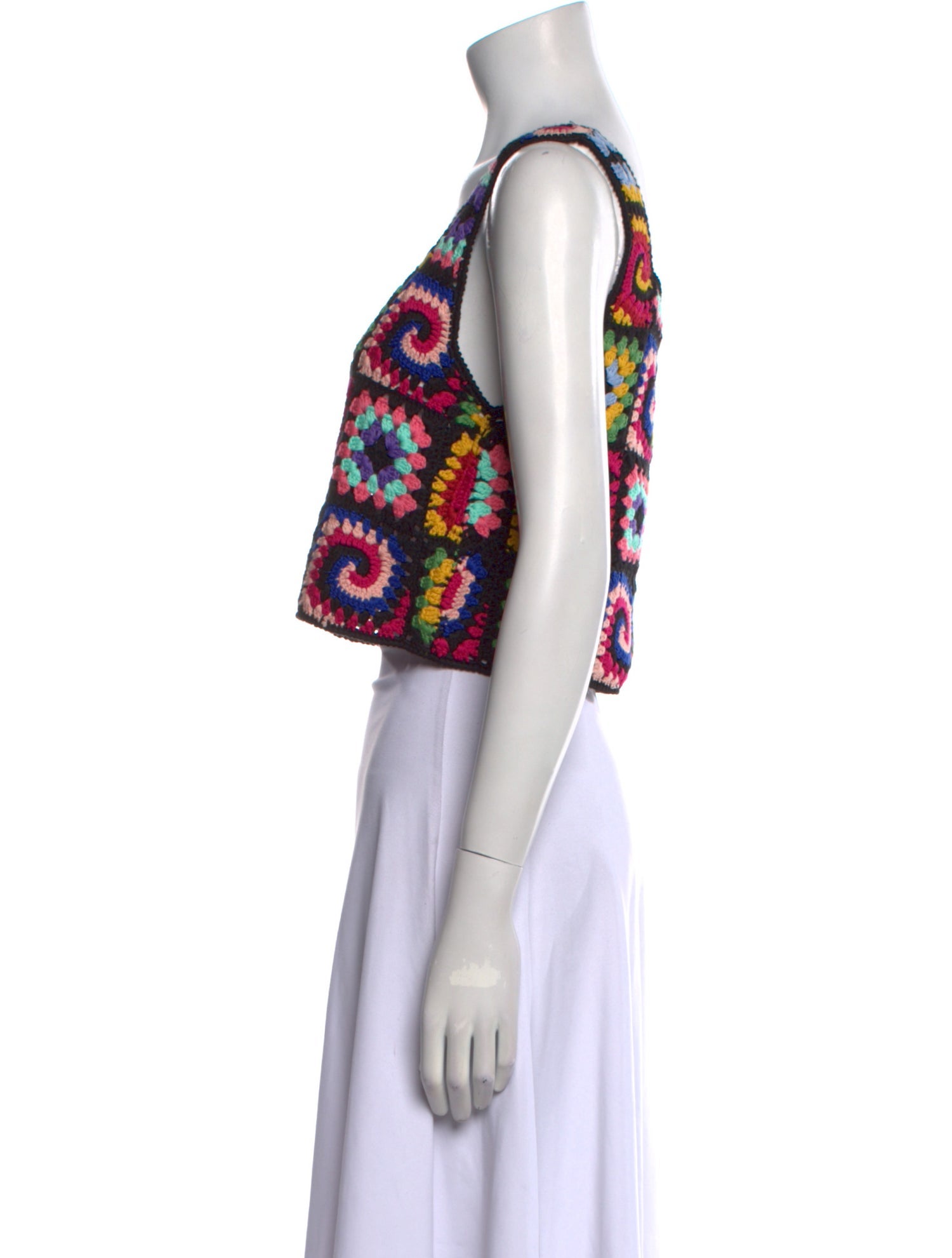 Staud Printed Square Neckline Crop Top