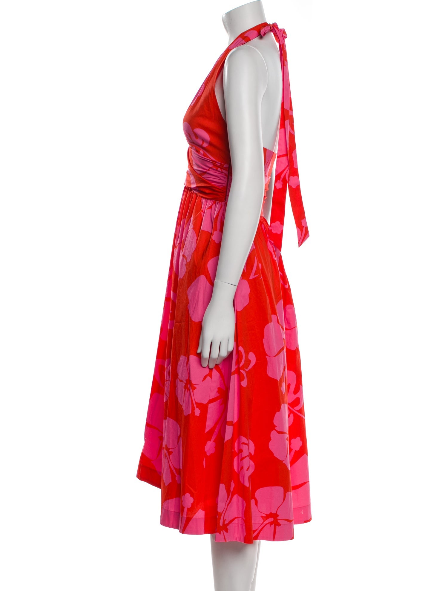 Staud Floral Print Midi Length Dress