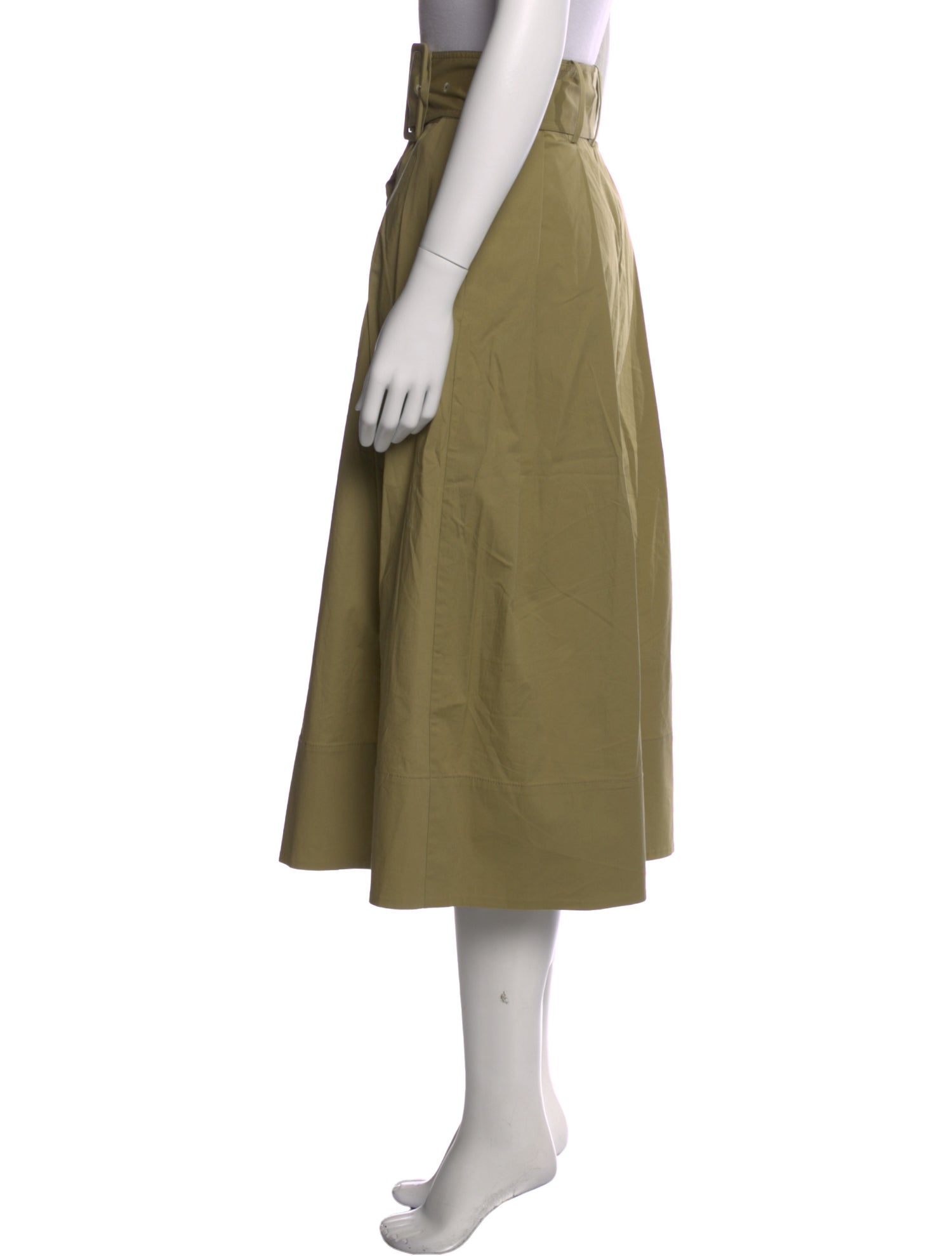 Staud Pleated Accents Midi Length Skirt