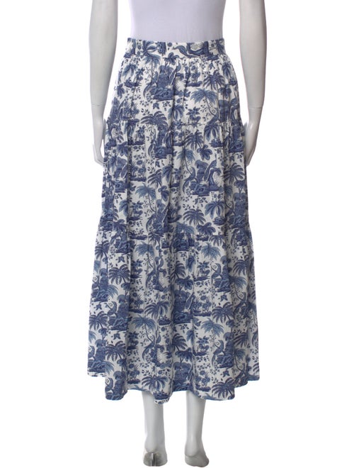 Staud Floral Print Midi Length Skirt