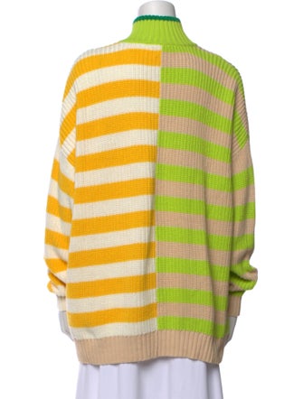 Staud Striped Mock Neck Sweater