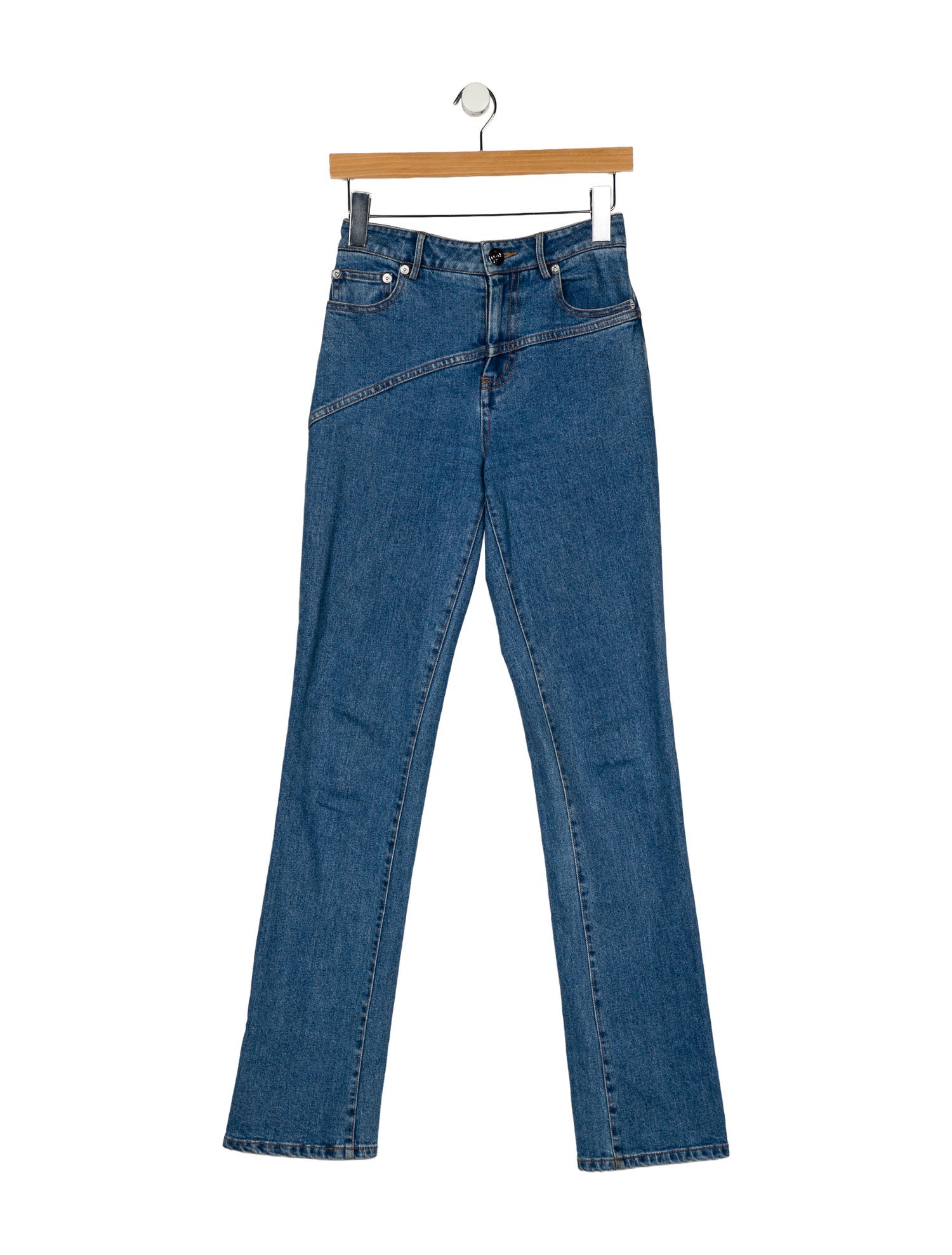 Staud Mid-Rise Straight Leg Jeans
