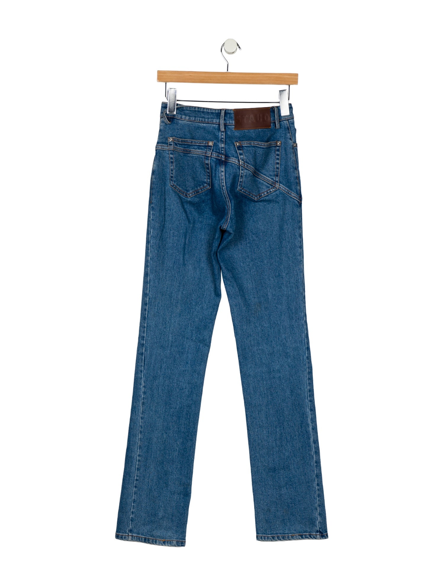 Staud Mid-Rise Straight Leg Jeans