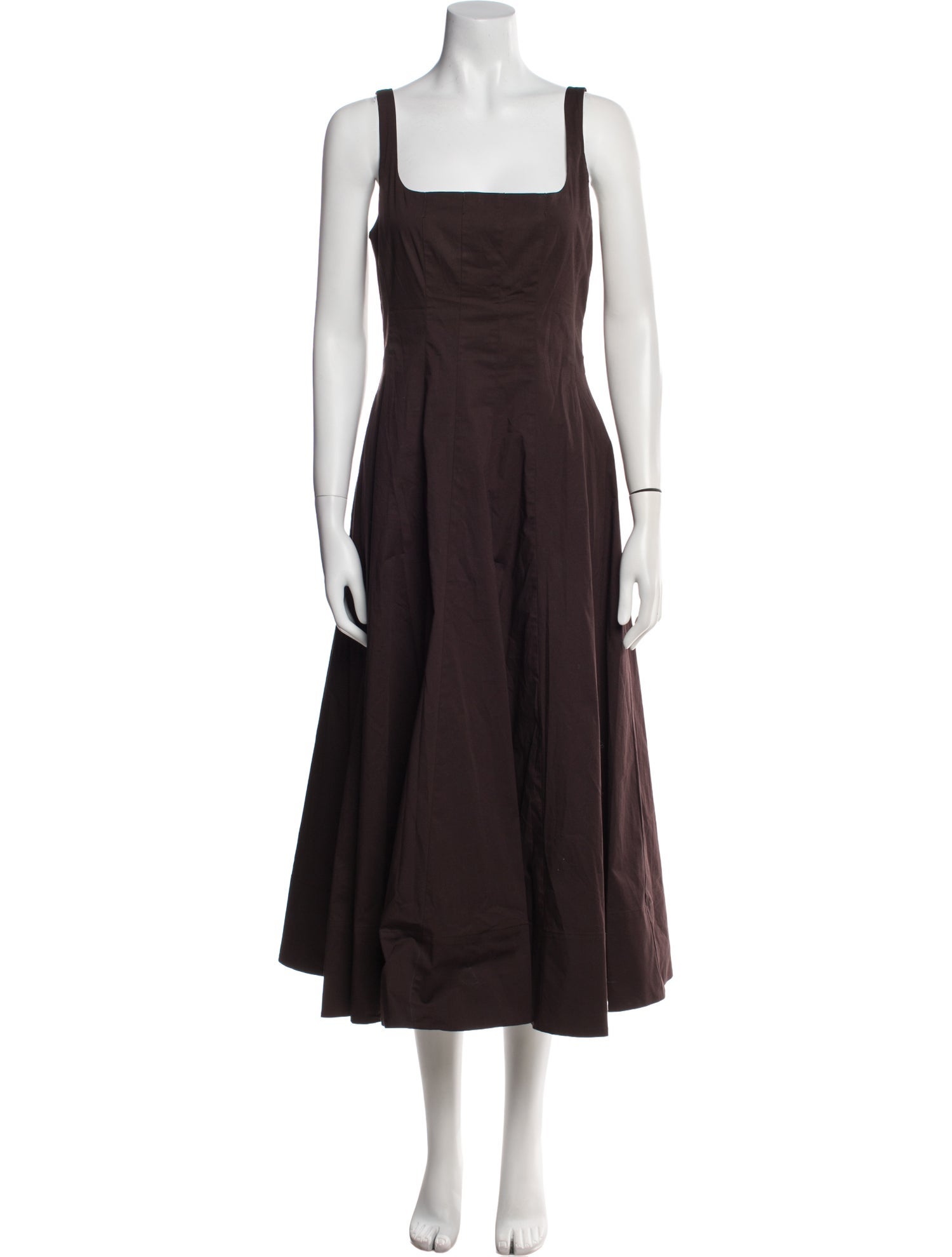 Staud Square Neckline Midi Length Dress