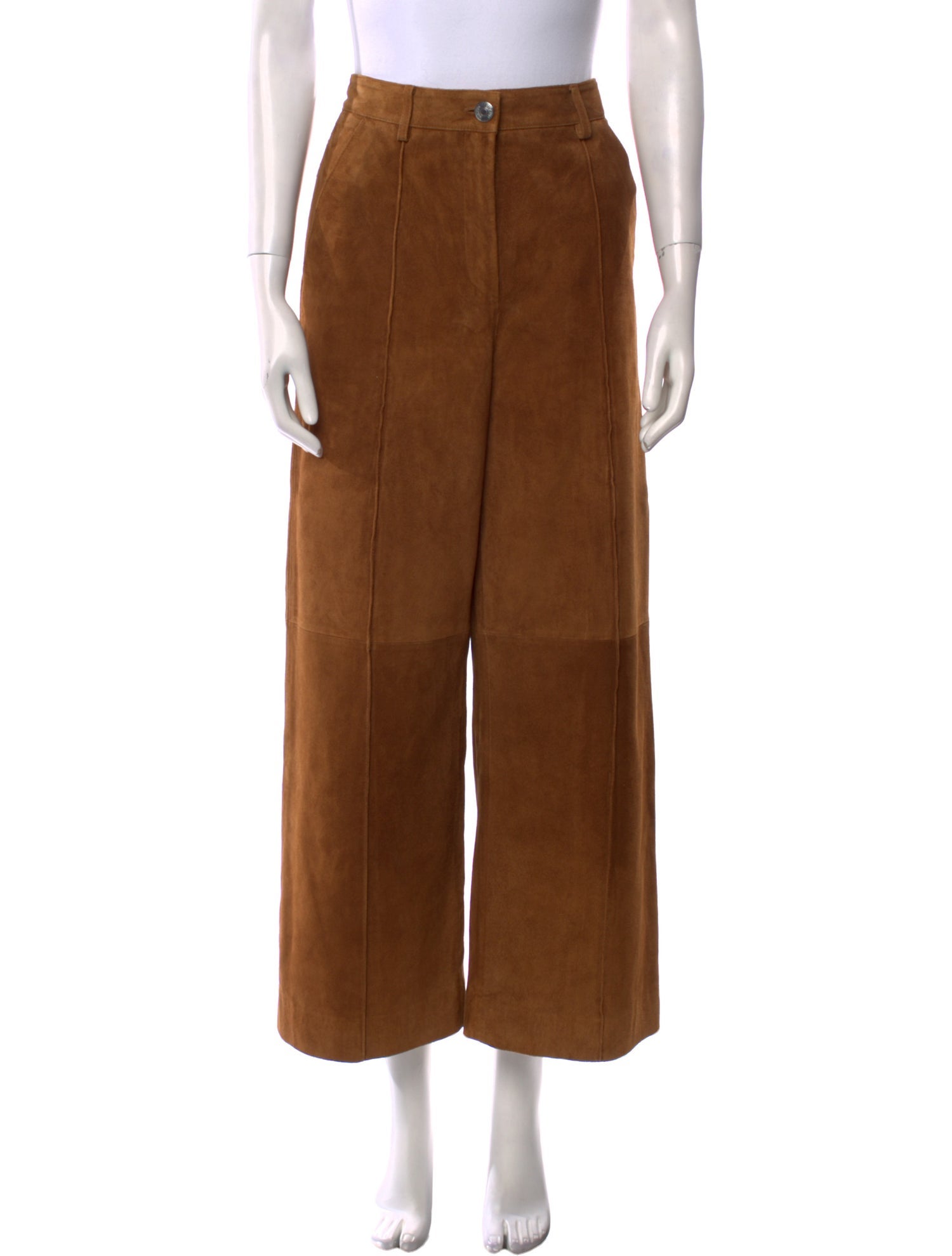 Staud Calf Leather Wide Leg Pants