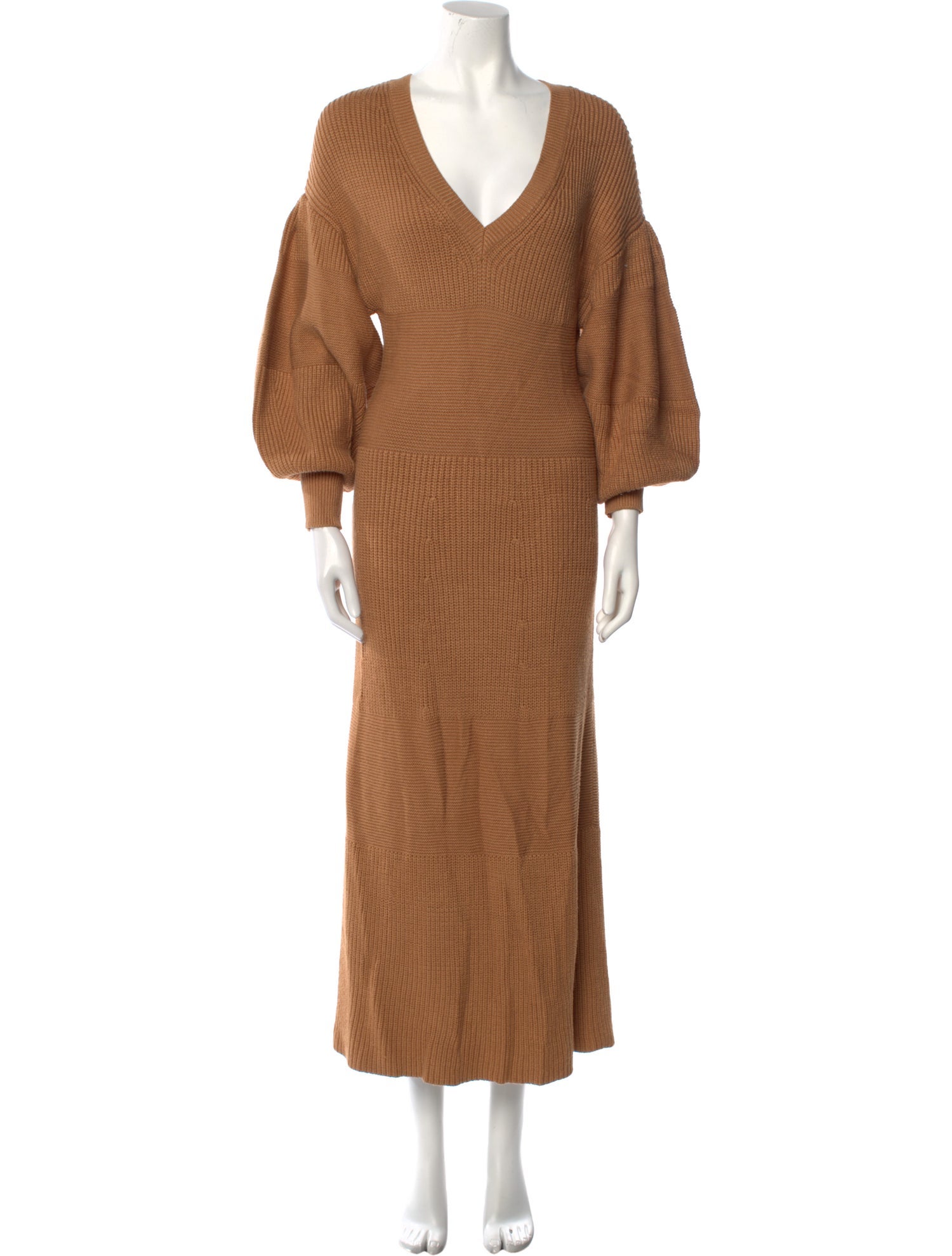 Staud V-Neck Long Dress