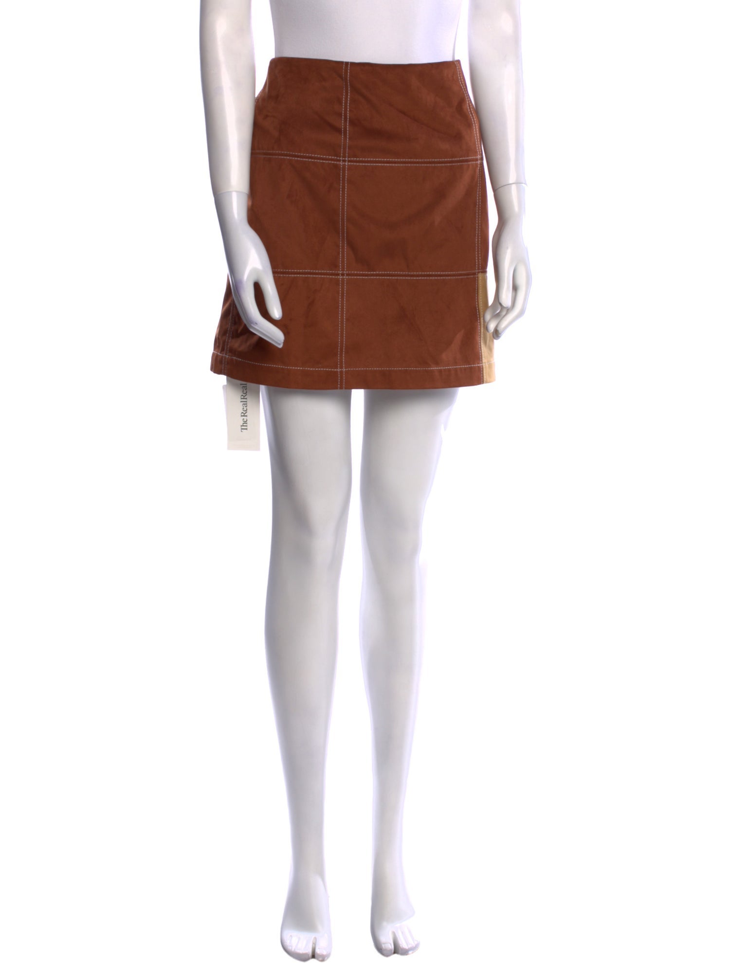 Staud Faux Leather Mini Skirt