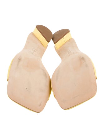 Staud Embossed Leather Slides