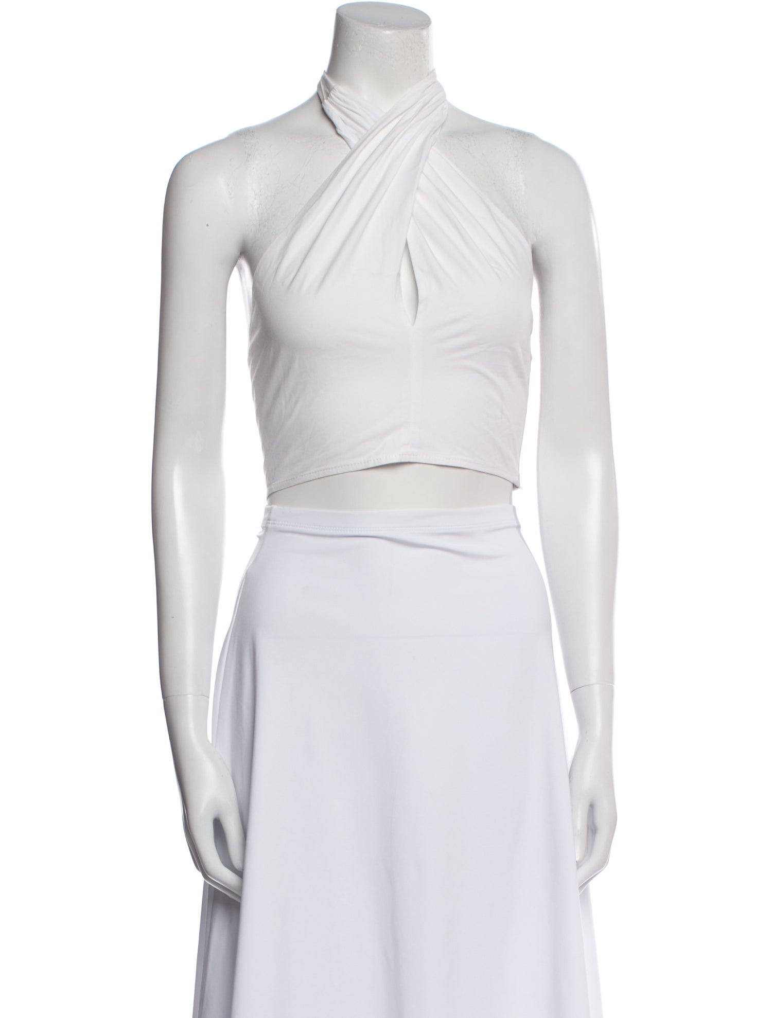 Staud Halterneck Sleeveless Crop Top