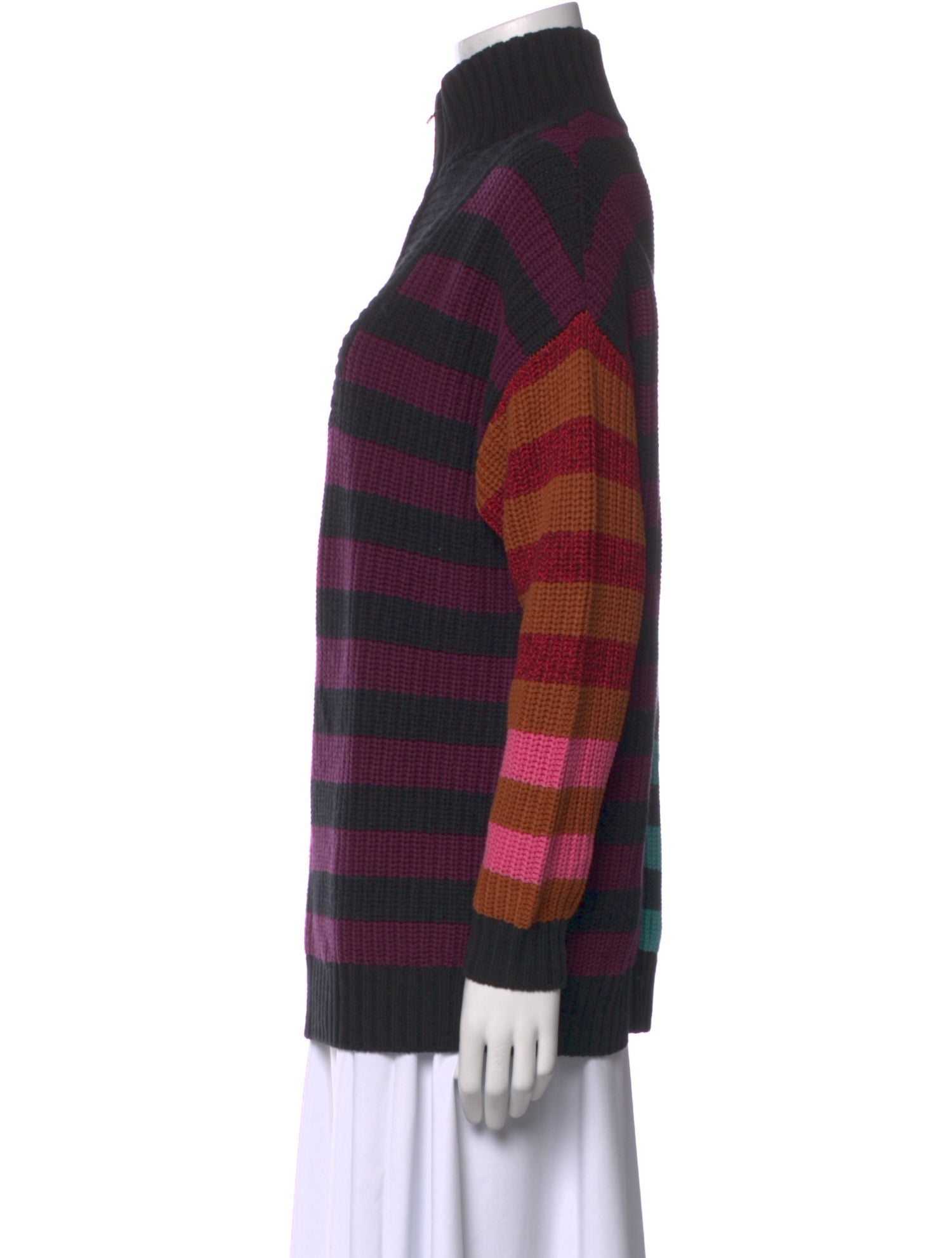 Staud Striped Turtleneck Sweatshirt