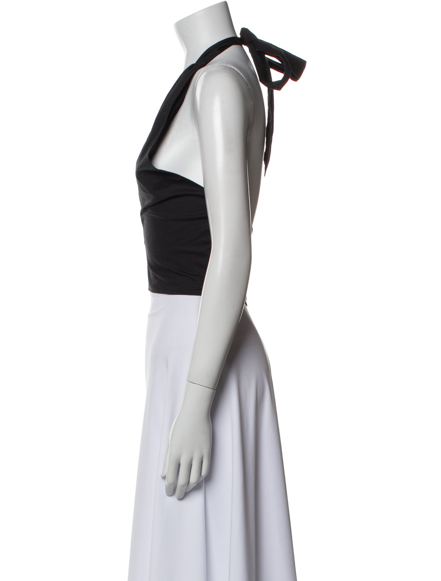 Staud Halterneck Sleeveless Crop Top