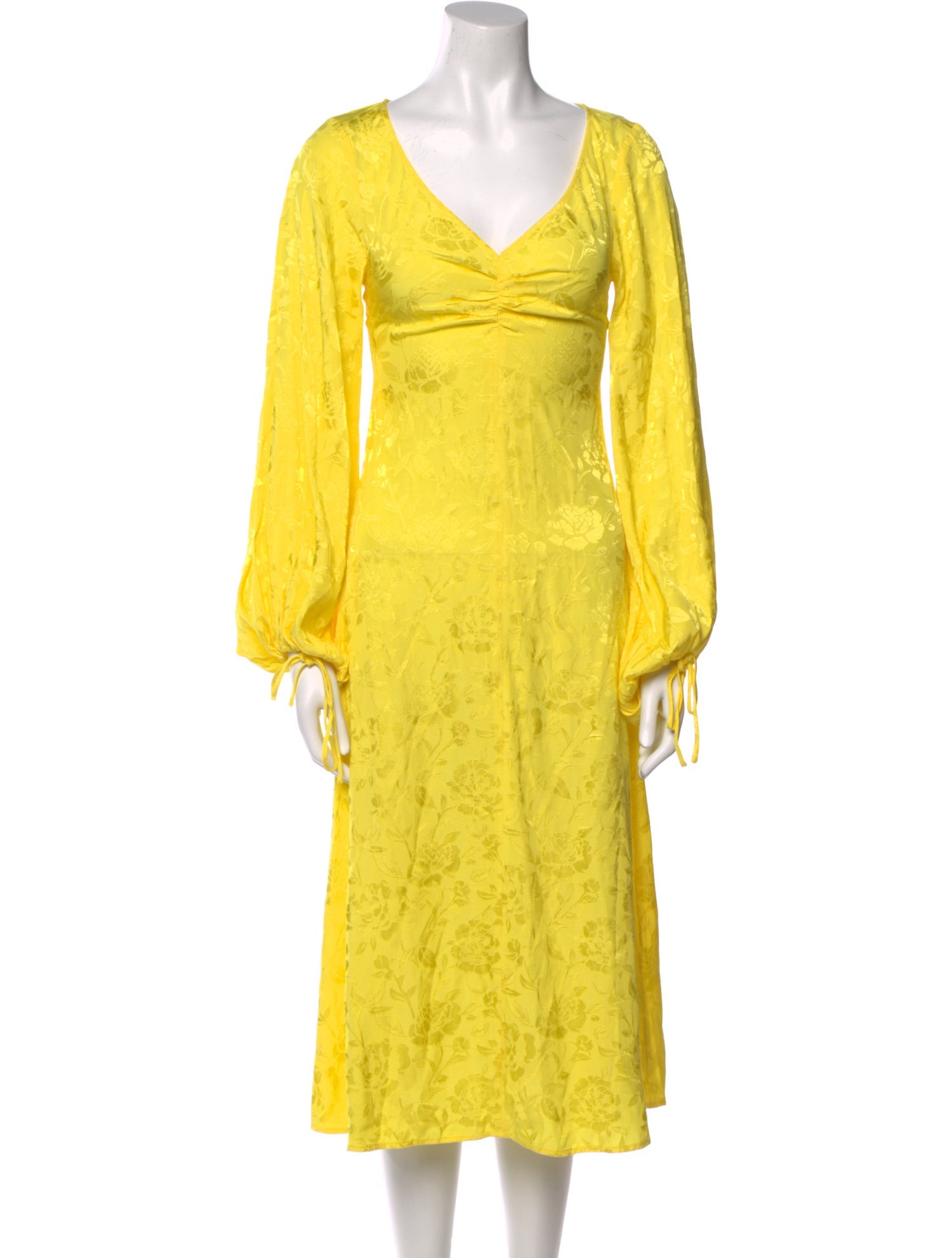 Staud V-Neck Midi Length Dress