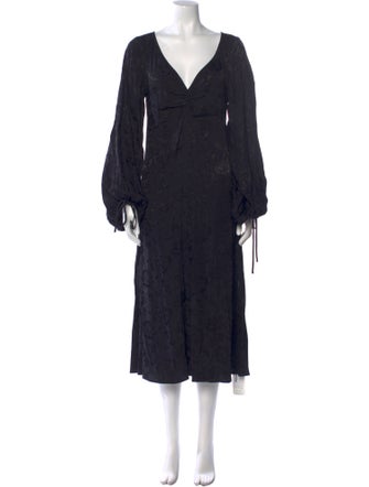 Staud V-Neck Long Dress